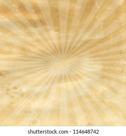 Old Paper With Retro Sunburst, Vector Illustration