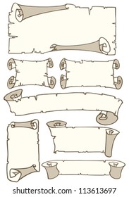 old paper ribbon banners