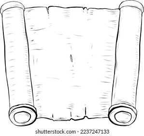 old paper, a roll of parchment. A document with a copy space for illustrations of letters