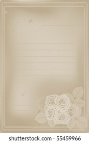 old paper with roses