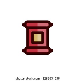 Old Paper Scroll Icon, Chinese New Year Symbol