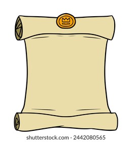 old paper scroll illustration hand drawn isolated vector