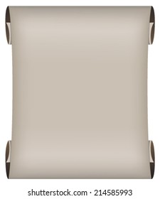 Old paper scroll on white background