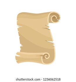 Old paper scroll, parchment, manuscript vector Illustration on a white background