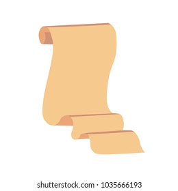 Old Paper scroll vector illustration. Retro document script with copyspace.