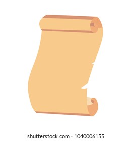 Old Paper scroll vector illustration. Retro document script with copyspace.
