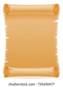 old paper scroll vector illustration isolated on white background