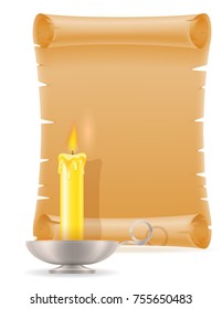 old paper scroll vector illustration isolated on white background
