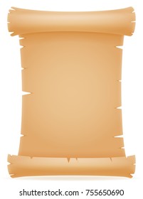 old paper scroll vector illustration isolated on white background