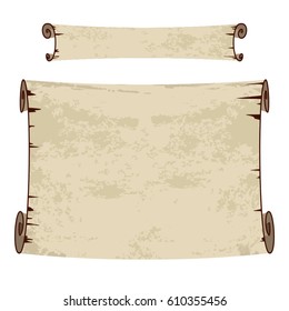 Old paper scroll, vintage background, banner, vector