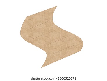 Old paper scrolls. Antique parchment manuscript rolled up. Vintage scroll aged appearance with uneven edges. Document for Advertisement 