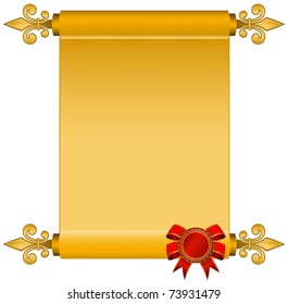 Old Paper Scrolls Red Bow Stock Vector (Royalty Free) 73931479 ...