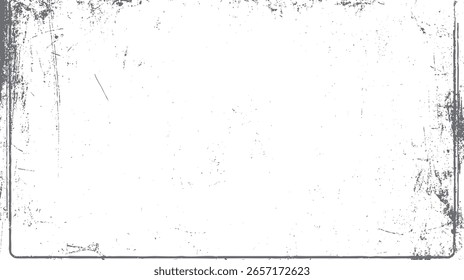 Alte Papiertextur mit Grunge-Rahmen und verblasstem Vintage-Effekt. Rauer, zerkratzter Hintergrundstil. Geeignet für Grafikdesign-Overlays.