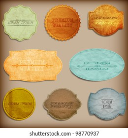 Old paper texture,vintage labels.Vector set