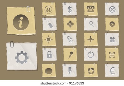 Old Paper Vector Icon Set 02