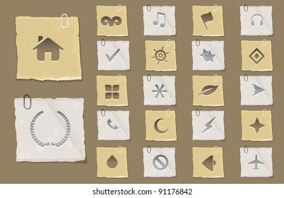 Old Paper Vector Icon Set 03