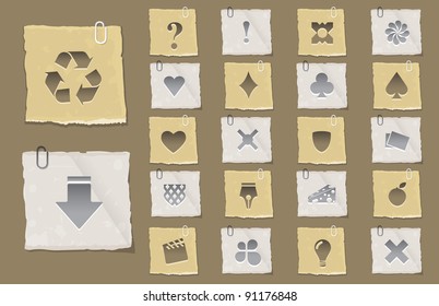 Old Paper Vector Icon Set 04