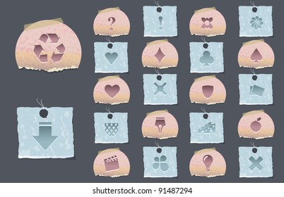 Old Paper Vector Icon Set 03