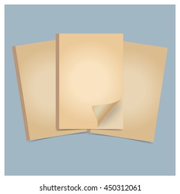 Old papers, ready for your message. Vector illustration.