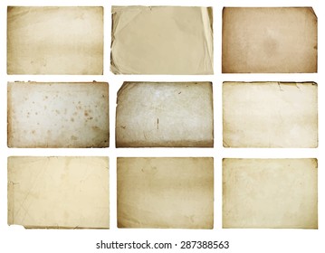 old papers set isolated, vector