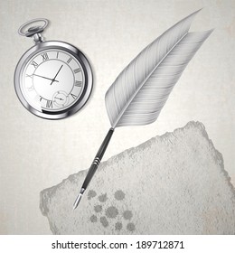 old papper document bow time art