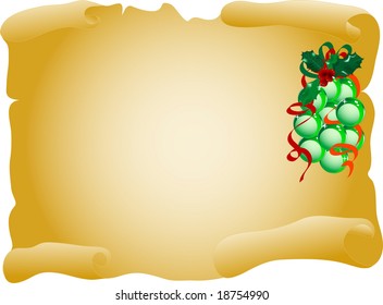 Old parchment with balls - vector illustration