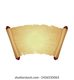 Old parchment isolated on white background for your creativity