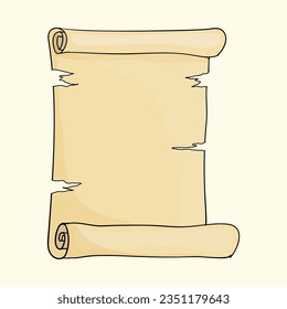 Old parchment paper canvas brown color hand drawn style vector illustration 