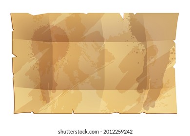 Old parchment paper sheet, vector antique papyrus background, vintage document page on white. Ancient empty grunge manuscript texture, medieval blank brown letter. Cartoon game aged parchment paper