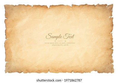 old parchment paper sheet vintage aged or texture isolated on white background. - Shutterstock ID 1971862787