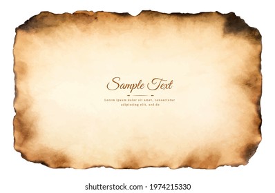 old parchment paper sheet vintage aged or texture isolated on white background.