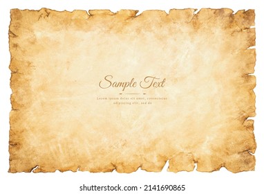 old parchment paper sheet vintage aged or texture isolated on white background.