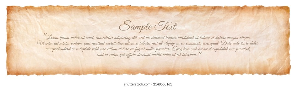 old parchment paper sheet vintage aged or texture isolated on white background.