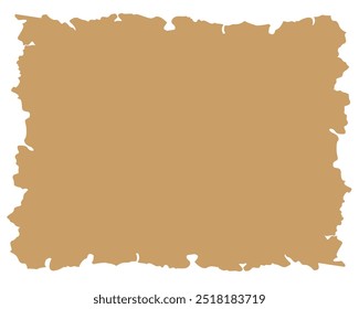 Old parchment paper sheet vintage aged isolated on white background. Vector illustration.