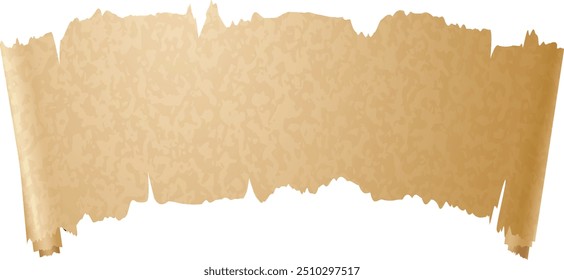 Old parchment scroll. Blank brown paper banner