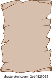 Old parchment scroll with torn edges