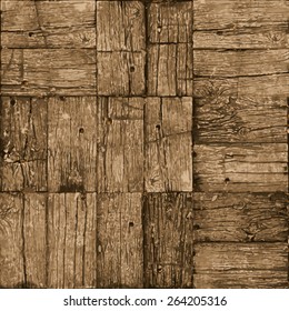 Old parquet floor background - vector realistic grunge element for design in eps8