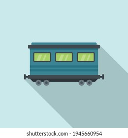 Icono antiguo del vagón de pasajeros. Ilustración plana del icono vectorial del vagón de pasajeros antiguo para el diseño web