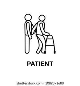 old patient icon. Element of treatment with name for mobile concept and web apps. Thin line old patient icon can be used for web and mobile. Premium icon on white background