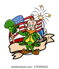 Old Patrick's Day Leprechaun - Vector Elements