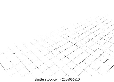 La textura vectorial en blanco y negro de la gran superficie está pavimentada con bloques de piedra brillante. Las baldosas de granito se colocan en hileras rectas con vistas isométricas. Ámbito ancho vacío para el fondo