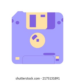 Old pc style floppy disk Isolated vector illustration on white background