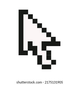 Old pc style retro style pixel cursor Isolated vector illustration on white background