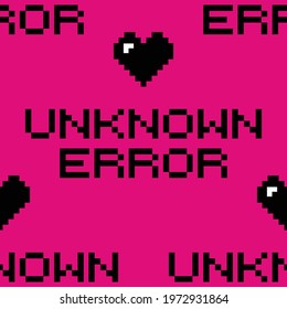 Old PC Unknown Error nostalgia repeat pattern on magenta background