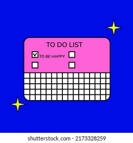 Old pc window 90s style. Old computer aesthetic. Web electronic icon . 1990 vibe vector illustration. Retro game 90s style. To do list