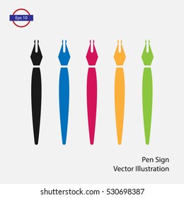 Old Pen Icon. Simple Symbol. Vector Illustration