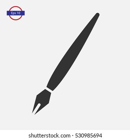 Old Pen Icon. Simple Symbol. Flat Design Style. Vector Illustration