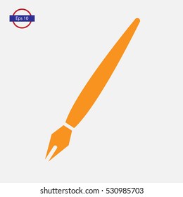 Old Pen Icon. Simple Symbol. Flat Design Style. Vector Illustration
