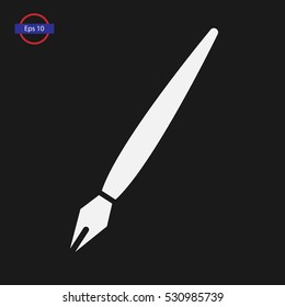 Old Pen Icon. Simple Symbol. Flat Design Style. Vector Illustration