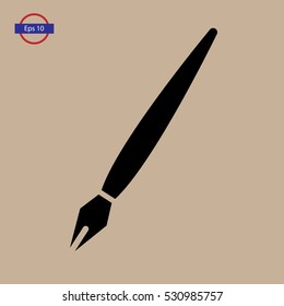 Old Pen Icon. Simple Symbol. Flat Design Style. Vector Illustration